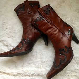 Antonio Melani cognac western cowgirl boots